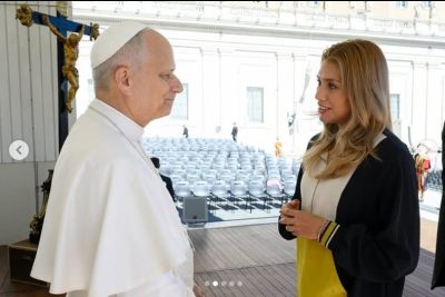 La deportista costarricense Noelia Vargas recibió la bendición del Papa León XIV