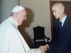 Pedro tuvo la oportunidad de conocer y conversar con el Papa Francisco