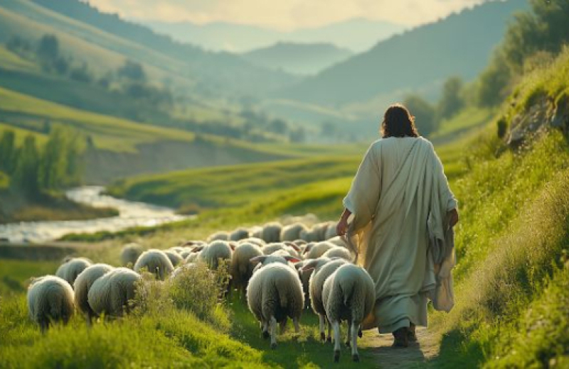 Un pastor que sale en busca de la oveja perdida